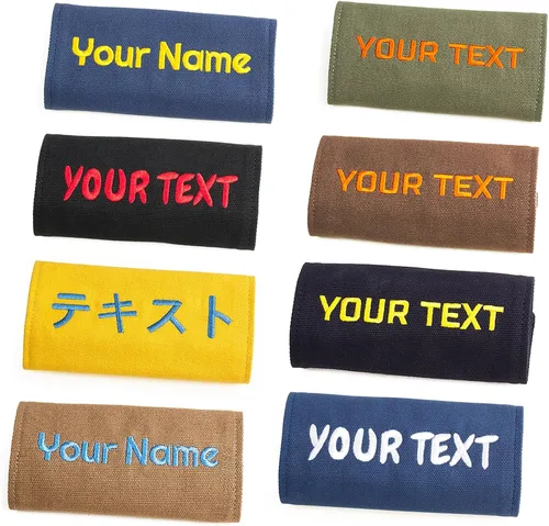 Etiquetas de nombre bordadas personalizadas con cierre de para mochilas, equipaje, juguetes, bolsos, collares de mascotas, etiquetas de tela