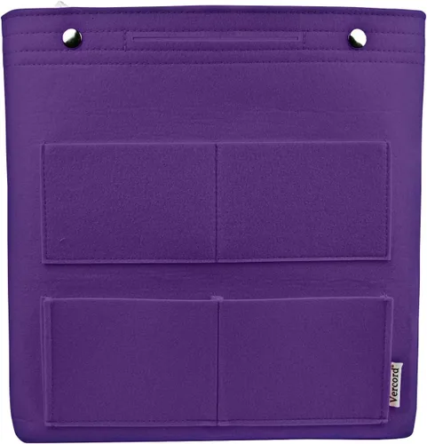 Vercord Bolso largo de fieltro para mujer, organizador interior para mujer, color morado