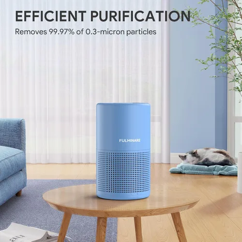 Miniatura 6 de FULMINARE Purificadores de aire para el hogar dormitorio H13 HEPA purificador de aire, 3 velocidades, temporizador, 24 dB, pequeño mini purificador