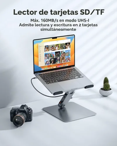 Miniatura 6 de BENFEI Soporte para laptop con estación de acoplamiento USB C 7 en 1, HDMI 4K a 60 Hz, 1 SD 1 Micro SD, entrega de energía de 100 W, 10 Gbps 1 USB C