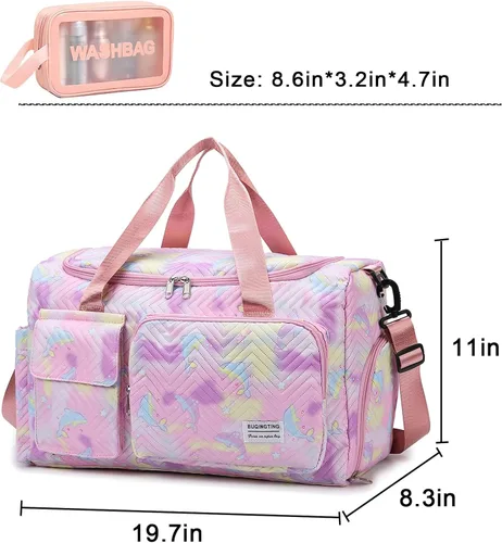 Miniatura 315 de Pequeña bolsa de gimnasio para mujer, bolsa de viaje con compartimento para zapatos