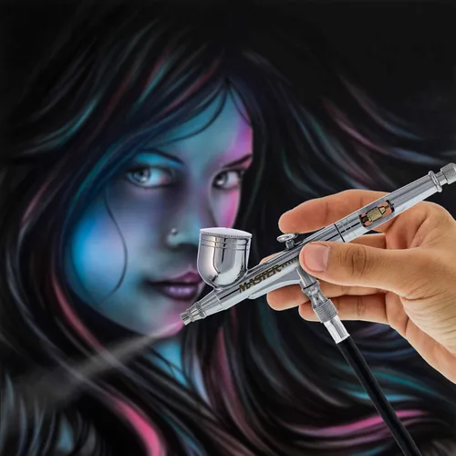 Miniatura 6 de Master Airbrush G233-SET Multi-Master Performance G233 Pro Set de aerógrafo de doble acción con alimentación por gravedad con 3 boquillas