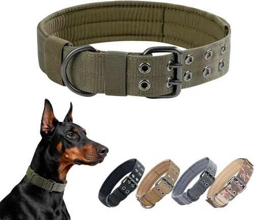 Miniatura 10 de EXCELLENT ELITE SPANKER Collar militar para perro de 1.5 pulgadas de ancho, anillo en D de metal ajustable y hebilla para perros medianos y grandes
