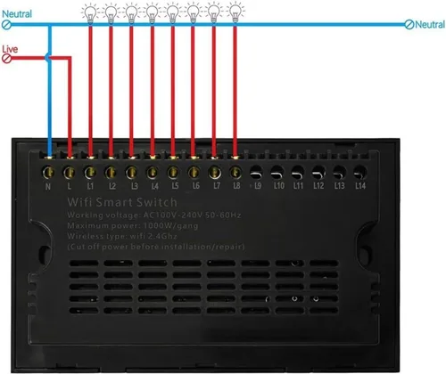 Miniatura 3 de Smart Home WiFi Smart Touch Light Interruptor de pared Interruptor de cristal Panel Tuya App Smart Life Compatible con control de voz (negro)