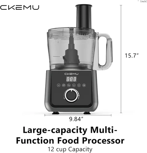Miniatura 3 de Procesador inteligente de alimentos y picador de verduras, cuenco de 12 tazas, 6 funciones para picar, rebanar, papas fritas, purés y masa, canal