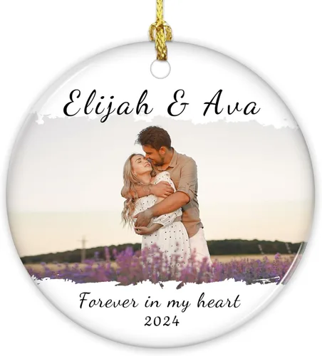 Miniatura 9 de Adornos de Navidad personalizados con foto, adorno de Navidad personalizado, decoración única para colgar del árbol de Navidad para baby shower, A1