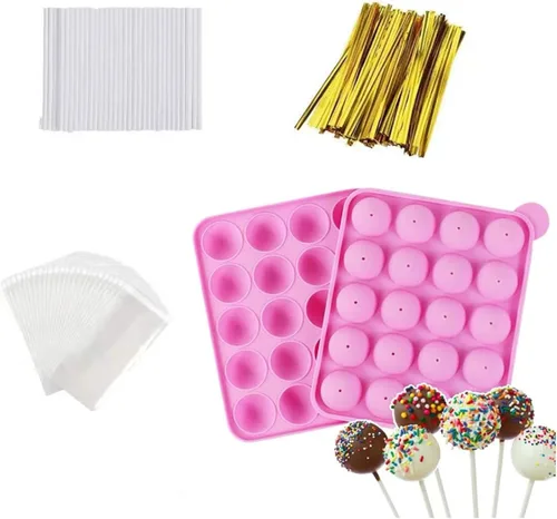 Miniatura 9 de Moldes de silicona para piruletas de 12 cavidades, molde de caramelo duro de chocolate con 50 palitos para piruletas de 4 pulgadas, bolsas