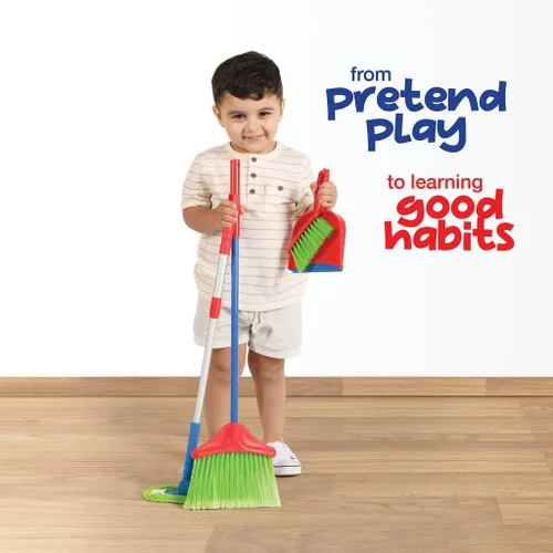 Miniatura 2 de Play22 Juego de limpieza para niños de 4 piezas – El juego de limpieza de juguetes incluye escoba, trapeador, cepillo, bandeja para el polvo – El