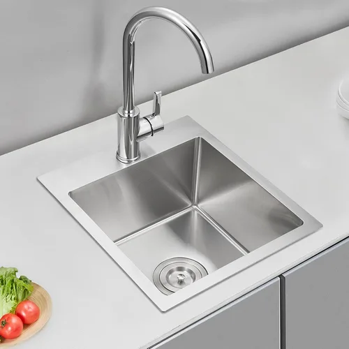 Miniatura 20 de ROVATE Fregadero de cocina de 20 x 16 pulgadas, fregadero de cocina de montaje superior hecho a mano, fregadero de cocina o bar de acero inoxidable
