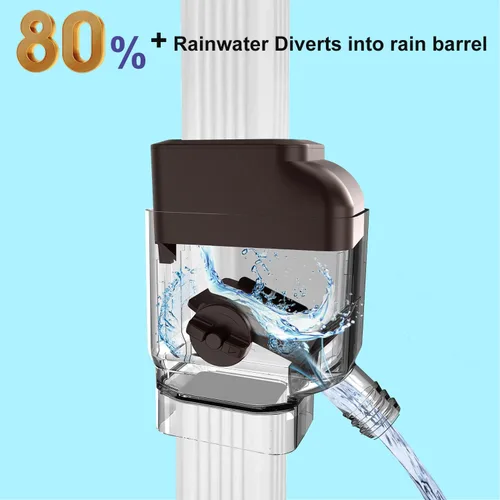 Miniatura 4 de Prestantious Desviador de bajante con filtro integrado para bajante de 2 x 3 pulgadas y 3 x 4 pulgadas, sistema de recolección de agua de lluvia