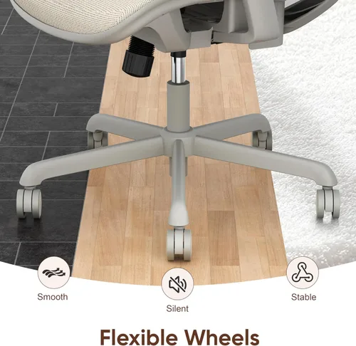 Miniatura 10 de ELABEST Silla de oficina de malla, silla ergonómica de escritorio para computadora, silla de tareas resistente, soporte lumbar ajustable y Beige