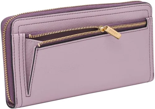 Miniatura 4 de Fossil Logan RFID - Cartera de piel con cierre para mujer con correa de muñeca