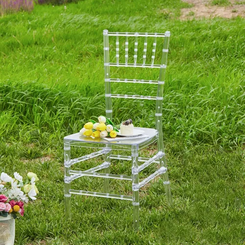 Miniatura 2 de KAIHAOWIN Chiavari - Silla de comedor de acrílico transparente Morden para eventos, bodas, fiestas, recepción, transparente