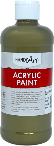 Miniatura 20 de Pintura acrílica para estudiantes, artesanías de 16 onzas. Plateado metálico