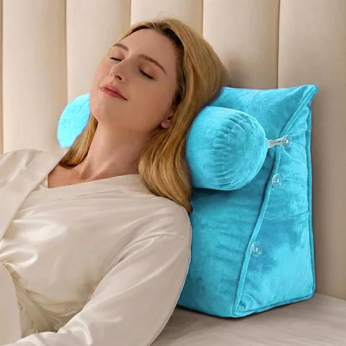 Miniatura 12 de Cheer Collection Almohada de cuña de lectura, almohada de lectura de cuña ajustable con soporte para el cuello, almohada de respaldo rellena