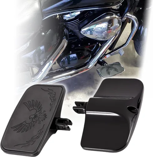 Kinglemc Estribo delantero y trasero para Honda, Suzuki, Triumph, CAN-AM, Gold Wing (águila 7.9 x 4.5 pulgadas, negro)