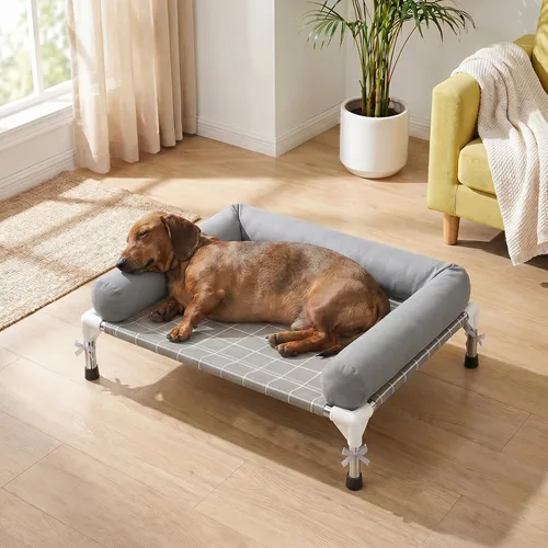 Miniatura 10 de Cama elevada para mascotas, cama para perros pequeños, cama elevada para perros pequeños para uso en interiores y exteriores para mascotas pequeñas