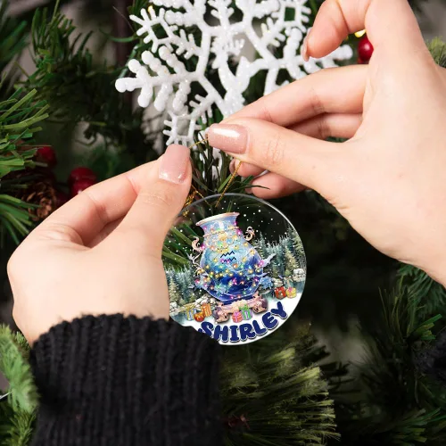 Miniatura 4 de Adorno personalizado de constelación de acuario, regalos para mujeres y hombres, acrílico con nombre personalizado, regalo del zodiaco para él