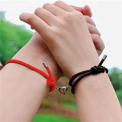 Miniatura 2 de COTATI 2 pulseras magnéticas para parejas, en forma de corazón, pulseras de amistad a juego para mujeres y hombres