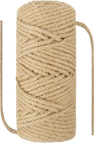 Miniatura 10 de Cuerda de cáñamo de sisal natural de 1/4 de pulgada (6 mm) x 164 pies (50 metros), cuerda gruesa resistente para poste rascador de gatos, árbol