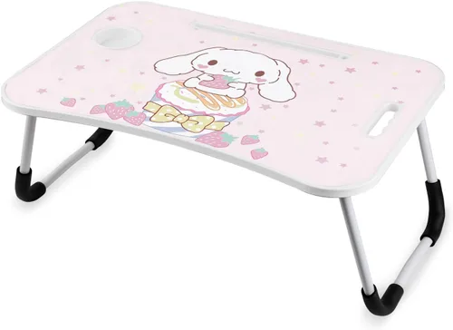 Escritorio kawaii plegable para laptop, mesa de escritorio Kawaii, bandeja de desayuno plegable, soporte de lectura para cama, sofá, suelo (rosa)