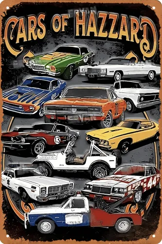 Letrero de hojalata de coche de carreras vintage, letrero de metal retro para garaje, regalo para amante de autos, decoración de pared para cueva de