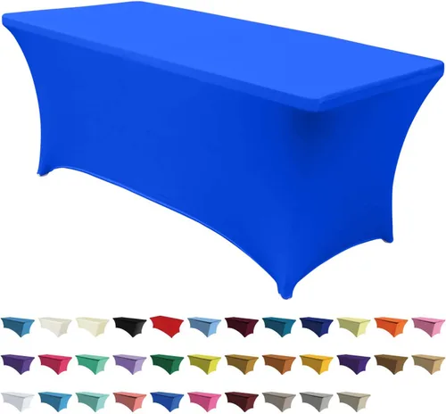 Miniatura 9 de ABCCANOPY - Funda de mesa de elastano elástica de 8 pies, mantel ajustado y resistente a las arrugas, reutilizable para mesas plegables Negro