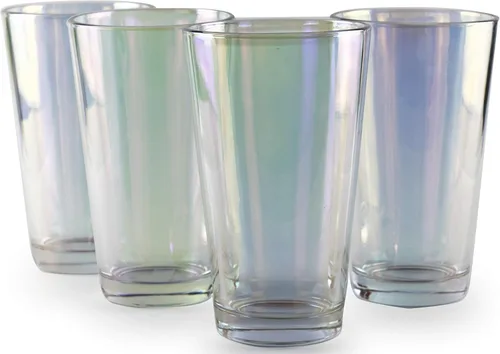 Miniatura 10 de Circleware 40170 Cosmo - Juego de 4 vasos altos de base pesada, vasos para bebidas de té helado, cristalería para agua, jugo, cerveza y decoración