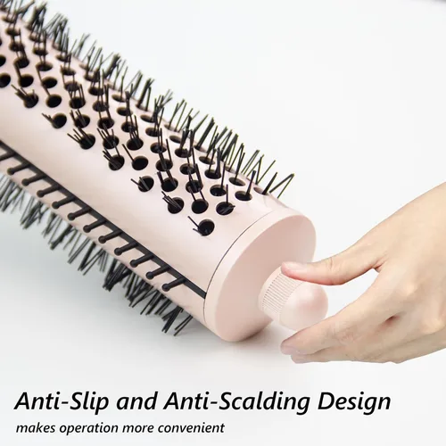 Miniatura 4 de ANGENIL Cepillo térmico para el cabello, peine térmico para el cabello para mujeres, voluminizador y alisador de 1.5 pulgadas, rizador de cerámica