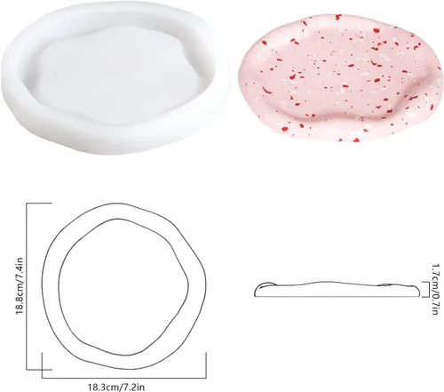 Miniatura 3 de Bandeja geométrica de terrazo moldes de silicona Kits de chips de fabricación de moldes para cemento Herramienta de decoración de joyería
