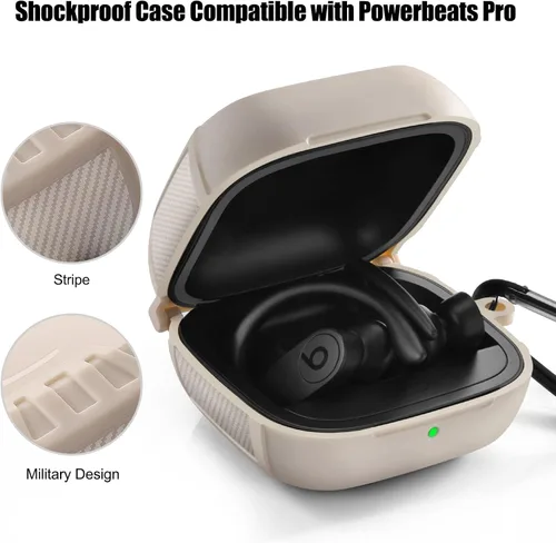 Miniatura 4 de AIRSPO Compatible con Powerbeats Pro - Funda para auriculares inalámbricos, TPU militar, carcasa protectora de cuerpo completo para Powerbeats Pro