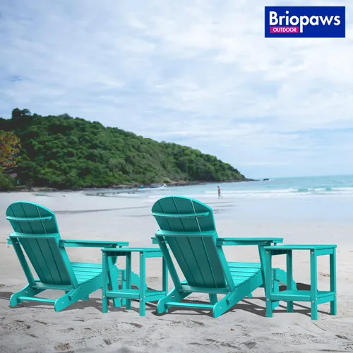 Miniatura 3 de BRIOPAWS Adirondack otomana Plegable Plástico HDPE Reposapiés para exteriores Todo tipo de clima Reposapiés de patio para silla Adirondack