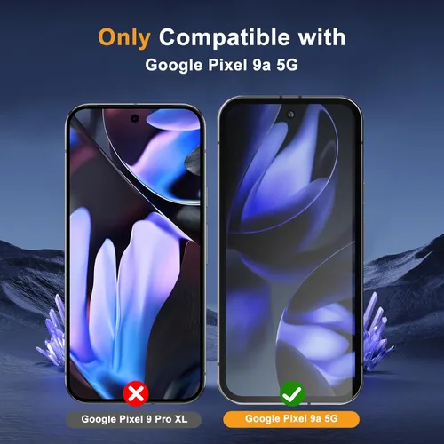Miniatura 7 de Protector de pantalla de privacidad para Google Pixel 9A 5G, película protectora de vidrio templado de dureza 9H [paquete de 2+2] protector de lente