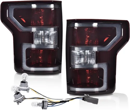 Miniatura 14 de CROSSDESIGN Luz trasera trasera sin bombillas lado derecho rojo compatible con Ford F150 SSV 2016 2017/Fit F150 (submodelo: Lariat, XL, XLT) 2015
