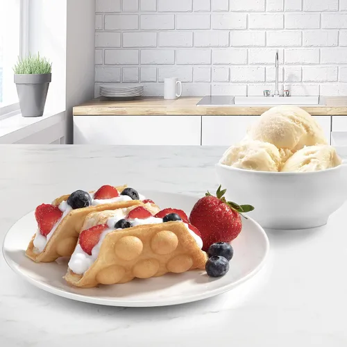 Miniatura 5 de Mini waflera de burbujas, diversión para el desayuno con diseño de huevo de Hong Kong, plancha individual de 4 pulgadas, panadero eléctrico