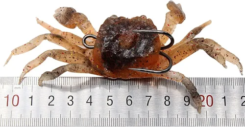 Miniatura 4 de 3 señuelos suaves de cangrejo de simulación 3D con ganchos afilados, ganchos dobles para pesca en el mar, trampas de cebo de cangrejo, herramienta