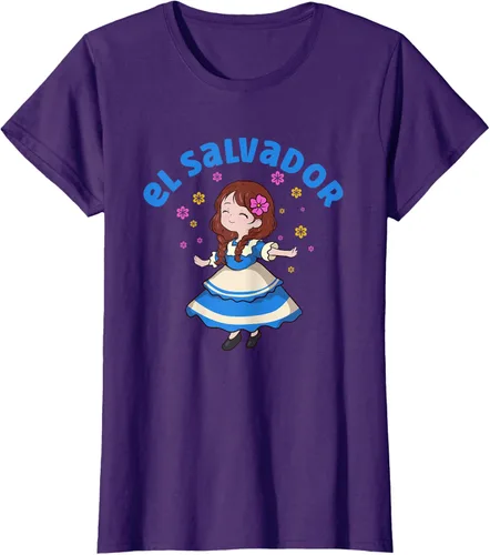 Miniatura 7 de Camiseta de mujer hispana con bandera salvadoreña de El Salvador Orgullosa, Negro