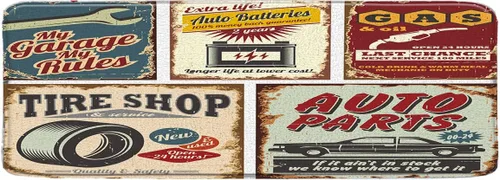 Miniatura 5 de Tapete de baño antiguo para automóvil de los años 50, retro, garaje, accesorios antiguos, póster de reparación estadounidense, alfombra de baño