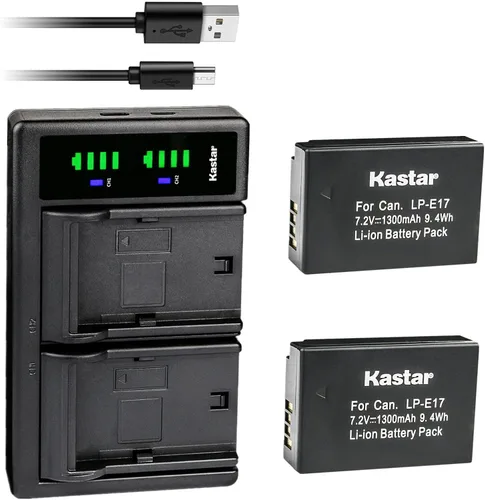 Miniatura 5 de Kastar LTD2 Cargador de batería USB de repuesto para Canon LP-E17 LPE17, batería 9967B02, agarre de batería BG-E18 IR, Canon EOS R8, EOS R50, EOS
