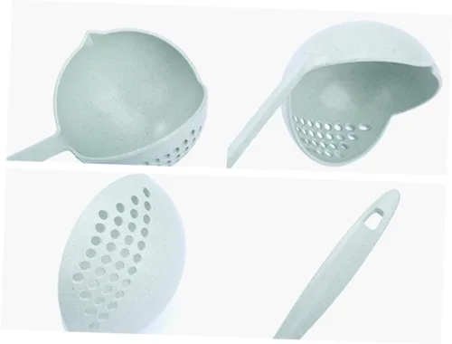 Miniatura 9 de Cuchara de sopa de paja de trigo 2 1 Cucharas de gachas de mango largo Cucharas de sopa Laddle Suministros de cocina Cuchara de paja de trigo
