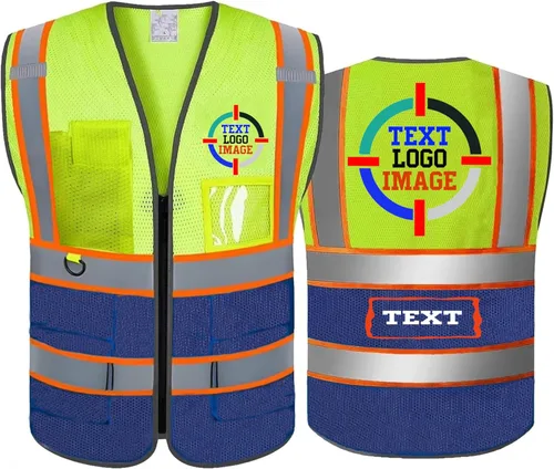 Miniatura 15 de Chaleco de seguridad reflectante personalizado de alta visibilidad chaleco de seguridad para hombres y mujeres, ropa de trabajo de construcción