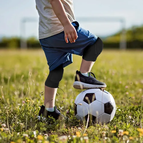 Miniatura 3 de Sibba Rodillera para Niños, Rodillera Elástica Transpirable, Protector de Rodilla de Esponja Acolchada Antideslizante para Voleibol, Danza, Correr