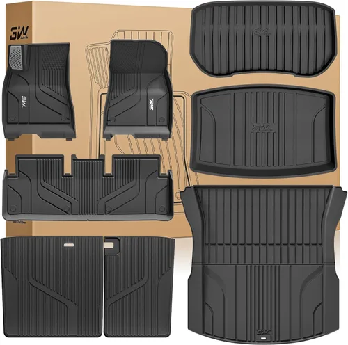 Miniatura 31 de 3W – Tapetes y revestimiento para maletero compatibles con Tesla Model S 2021-2026, tapetes TPE para todo tipo de clima con ajuste personalizado