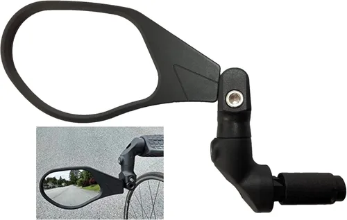 Miniatura 2 de Hafny NUEVO Espejo de bicicleta con extremo de barra, lente de vidrio de grado automotriz HD, superficie grande, irrompible, ajustable en múltiples