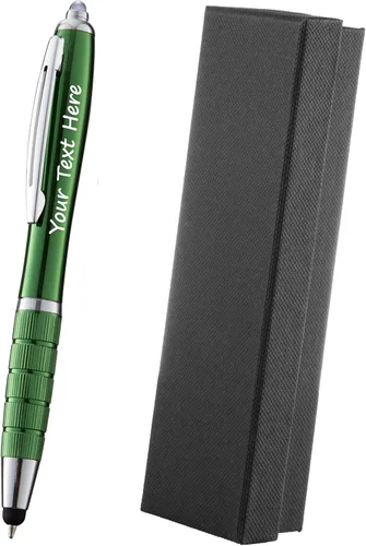 SYPEN Bolígrafo personalizado, bolígrafo 3 en 1, lápiz táctil y bolígrafo linterna, bolígrafo de regalo personalizado para hombres, mujeres,
