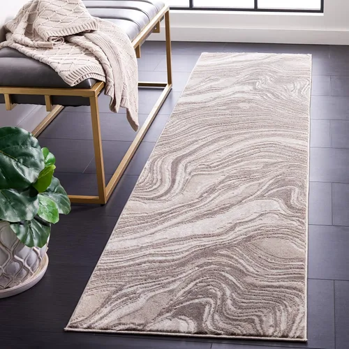 Miniatura 19 de SAFAVIEH Meadow Collection - Alfombra para pasillo, 2 x 7 pies, azul y gris, diseño abstracto moderno, no desprende pelusa y de fácil cuidado, ideal
