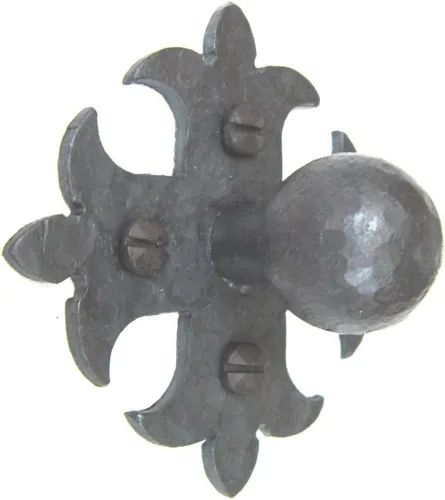 Miniatura 2 de Perilla de gabinete de hierro forjado Fleur De Lis de estilo español HK1 (negro)