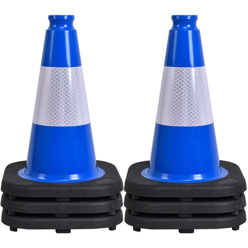 Miniatura 37 de OrangeStar Conos de Tráfico de 36" Paquete de 6 Conos de Seguridad Azules con Collares Reflectantes, Base de Servicio Pesado para Construcción