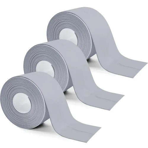 Miniatura 16 de 3 rollos de 10.5 pies de cinta de calafateo para inodoro, tira autoadhesiva de calafateado para sellado de baño, despegar y pegar, tira de calafateo