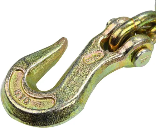 Miniatura 7 de TYFYB 2 cadenas de carpeta de grado 70 resistentes de 3/8 pulgadas y 20 pies, cadena de remolque de amarre chapada en zinc amarillo, con ganchos